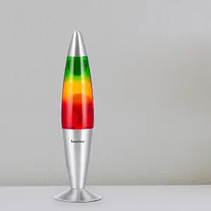 Innoteck 16" Soothing Motion Lava Lamp - Multicolour Rainbow Lava, Clear Liquid.