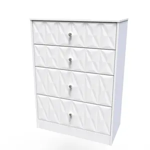 San Jose Ready assembled White 4 Drawer Chest (H)1063mm (W)766mm (D)395mm