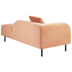 Left Hand Velvet Chaise Lounge Peach Pink LE CRAU