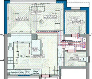 Underfloor Heating Water Pipe Layout Design CAD Service