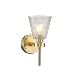 Elstead Gunnislake Wall Lamp Brushed Brass, IP44