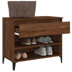 Berkfield Shoe Cabinet Brown Oak 70x36x60 cm Engineered Wood