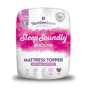 Sleep Soundly Rebound King Mattress Topper Non-Slip Mattress Cover Ideal for Caravan, Campervan, Machine Washable