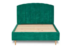 Mystoria Modern Fabric Bed Base Only 4FT Small Double- Brecon Emerald