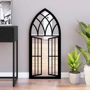 Berkfield Mirror Black 100x45 cm Iron for Indoor Use