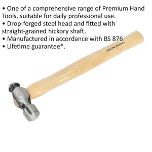 High-Quality 1lb Ball Pein Pin Hammer with Hickory Handle