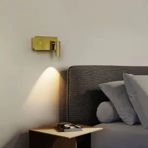 HARPER LIVING Wall Spotlights Brass, antique gold Magnetic LED Rechargeable Wall Display Lights with Switch