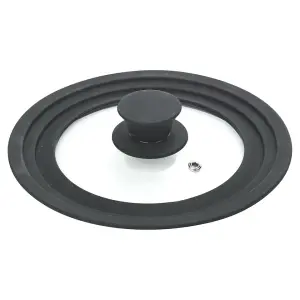 URBN-CHEF Black Ceramic Induction Multi Size Pan Lid Diameter Fits 16/18/20/24/28cm