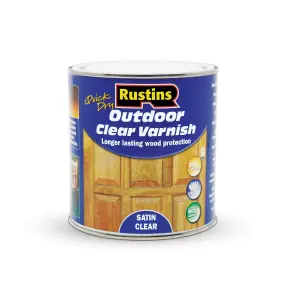 Rustins Quick Dry Outdoor Varnish Satin - Clear 1ltr