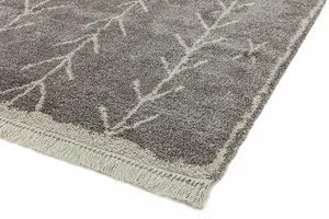 Grey Shaggy Kilim Luxurious Modern Moroccan Rug for Dining Room-200cm X 290cm