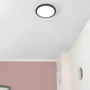 Litecraft Satin Black Magnetic Bezel For 24W Darly Bathroom Flush Ceiling Light