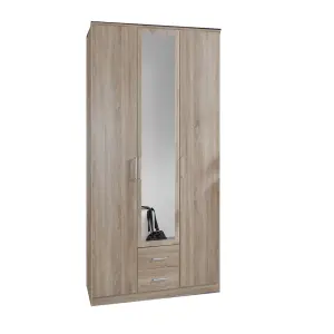 Gerven  oak 3 Door 2 Drawer Wardrobe