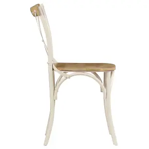 Berkfield Cross Chairs 6 pcs White Solid Mango Wood