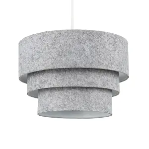 ValueLights Aztec Grey Ceiling Pendant Shade and B22 GLS LED 10W Warm White 3000K Bulb