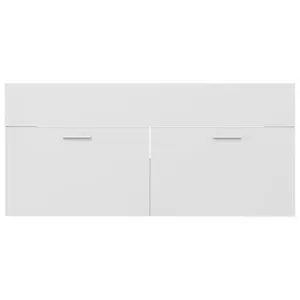 Berkfield Sink Cabinet with Built-in Basin High Gloss White Engineered Wood