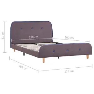 Berkfield Bed Frame Taupe Fabric 120x190 cm 4FT Small Double