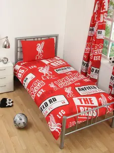 Liverpool FC Patch Single Duvet Cover and Pillowcase Set