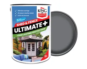 One Coat Dark Grey Fence Paint King of Paints 5Litres Ultimate+