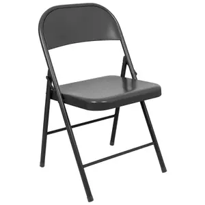 Metal Folding Chair - Matte Black