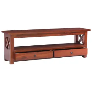 Berkfield TV Cabinet Brown 115x30x40 cm Solid Mahogany Wood