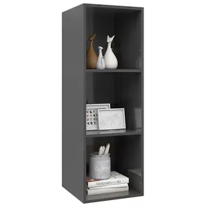 Berkfield Wall-mounted TV Cabinet High Gloss Grey 37x37x107 cm Engineered Wood