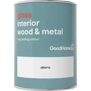 GoodHome Alberta Gloss Metal & wood paint, 750ml