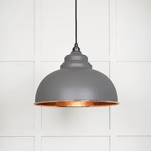 Hammered Copper Harborne Pendant in Bluff