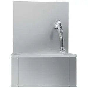 Berkfield Hand Wash Sink with Faucet and Soap Dispenser Stainless Steel