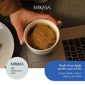 Mikasa Chalk Set of 2 Cappuccino Cups & Saucers