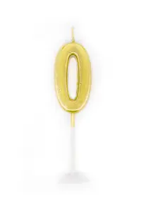 Shatchi Gold 0 Number Candle Birthday Anniversary Party Cake Decorations Topper