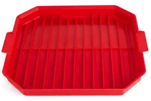 Good2Heat Microwave Cookware Red Rectangular Plastic Dishwasher Safe Bacon Crisper Cooking Gadget