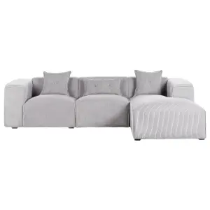 Corner Sofa DOLVA Light Grey Corduroy Left Hand