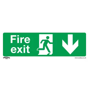 Sealey Safe Conditions Safety Sign Fire Exit Down - Rigid Plastic SS22P1