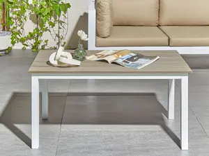 Garden Table Engineered Wood White MESSINA