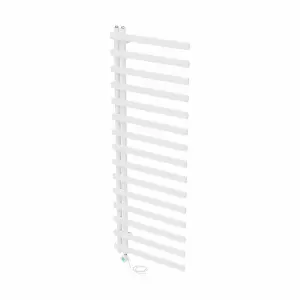 Rinse Bathrooms Minimalist Electric Thermostatic Bathroom Heated Towel Rail Radiator 1600x600mm 800W White