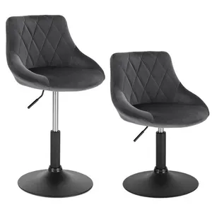 Blasco Swivel Adjustable Height Stool (Set of 2) Dark Grey