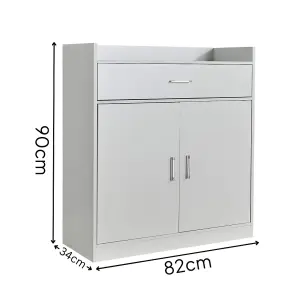 Home Source Novara White 2 Door Shoe Storage Cabinet