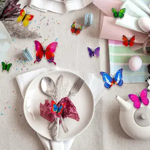 Walplus 3D Butterflies Wall Sticker Art Decoration Decals DIY Home Colourful Multicoloured PVC