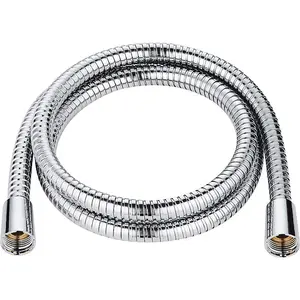 1.75 Metre 1/2" x 1/2" Inch Stainless Steel Cone Braided Shower Hose With 11mm Bore Chrome