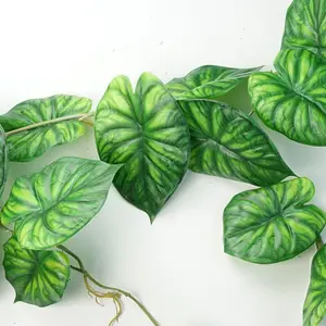 120cm Artificial Hanging Trailing Plant Alocasia Dragon Scale Green