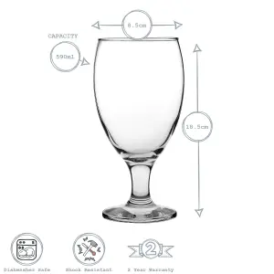 LAV - Empire Craft Beverage Glasses - 590ml - Pack of 6