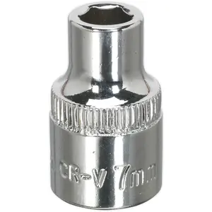 7mm Forged Steel Drive Socket - 3/8" Square Drive with Polished Chrome Finish