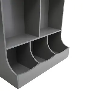 Grey 2 Tier Kids Toy Storage Boxes Open Style Child Toy Organizer Cabinet