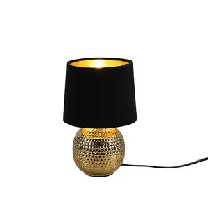 Luminosa Sophia Modern Table Lamp with Round Tapered Shade Gold Gold Shade - UK Stock