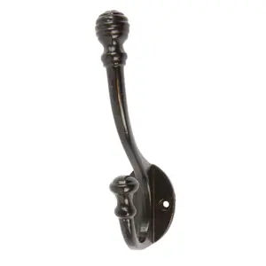 Hammer & Tongs - Ball End Hat & Coat Hook - W35mm x H135mm - Black