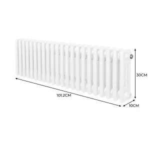 Traditional 3 Column Radiator - 300 x 1012 mm - White