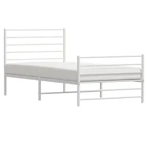 Berkfield Metal Bed Frame with Headboard and Footboard White 80x200 cm