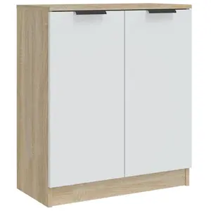 Jahmarley Sideboard 60x30x70 cm Engineered Wood White/Sonoma Oak