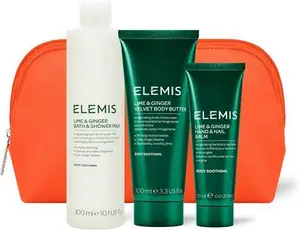 ELEMIS Lime And Ginger Body Care Trio, 3-Piece Luxury Body Care, Gift Set Includes: Hydrating Lime And Ginger Bath And Shower Milk, Nourishing Lime