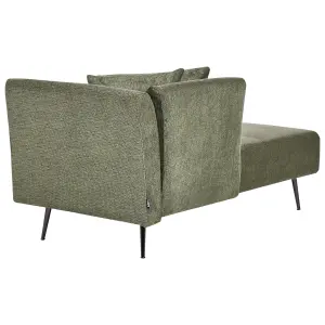 Right Hand Fabric Chaise Lounge Green RIOM